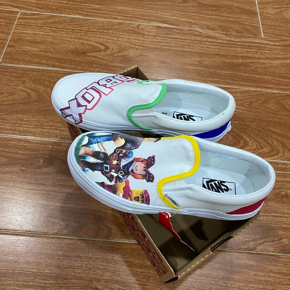 Custom made roblox vans! Too small for my son!